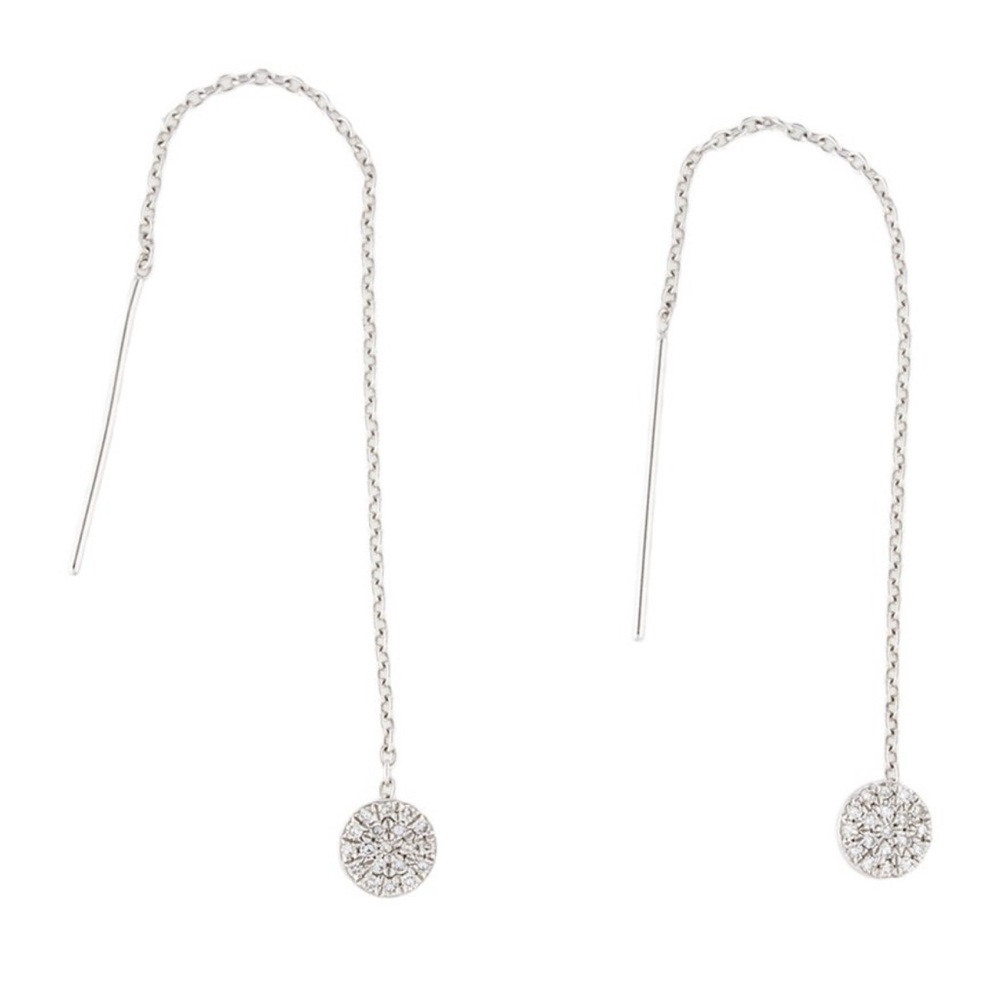 White Gold Pave Drop Earrings